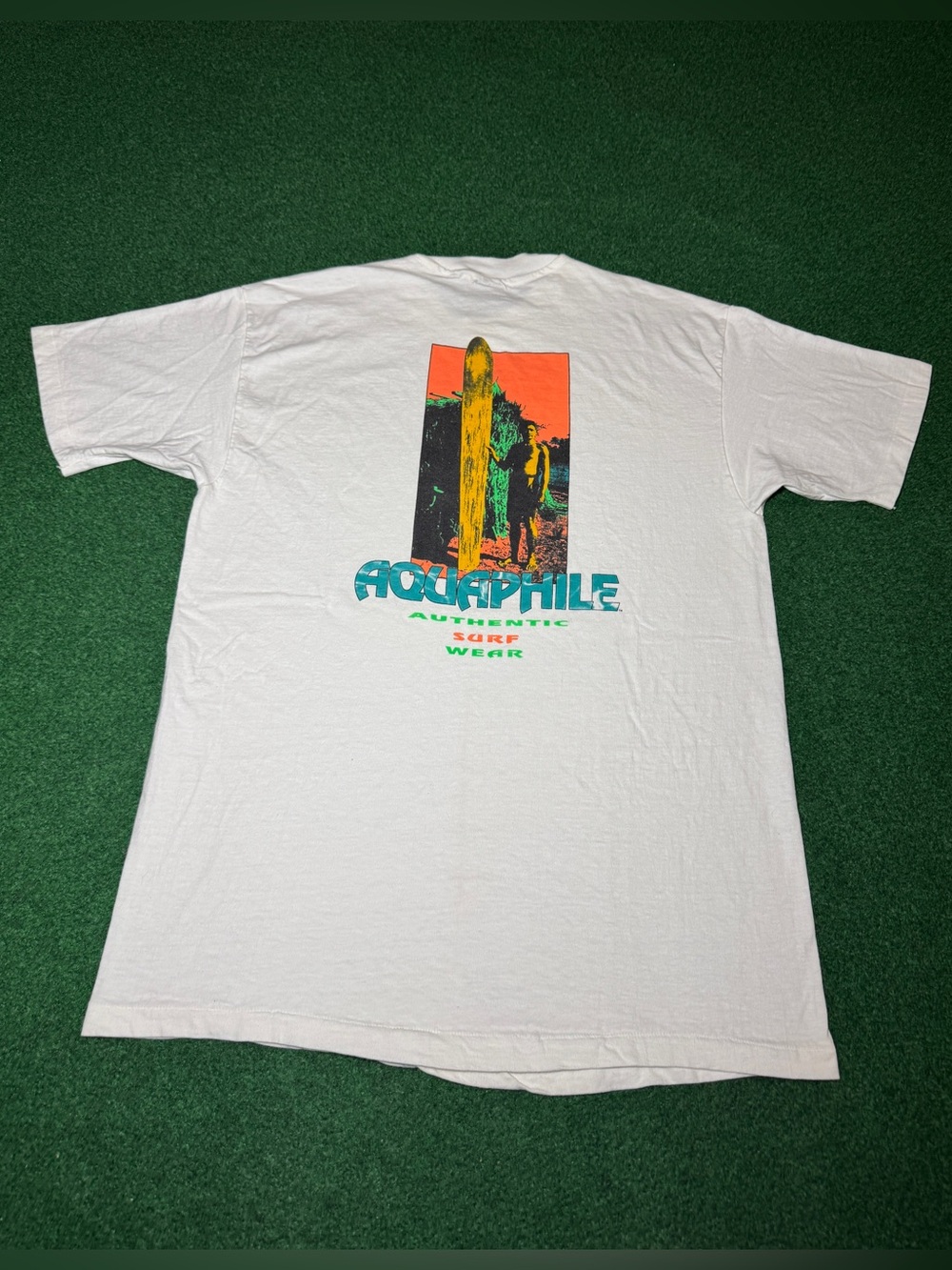 Aquaphile Vintage Surf T Shirt 80s 90s Surfer Beach Retro Graphic Surf Wear